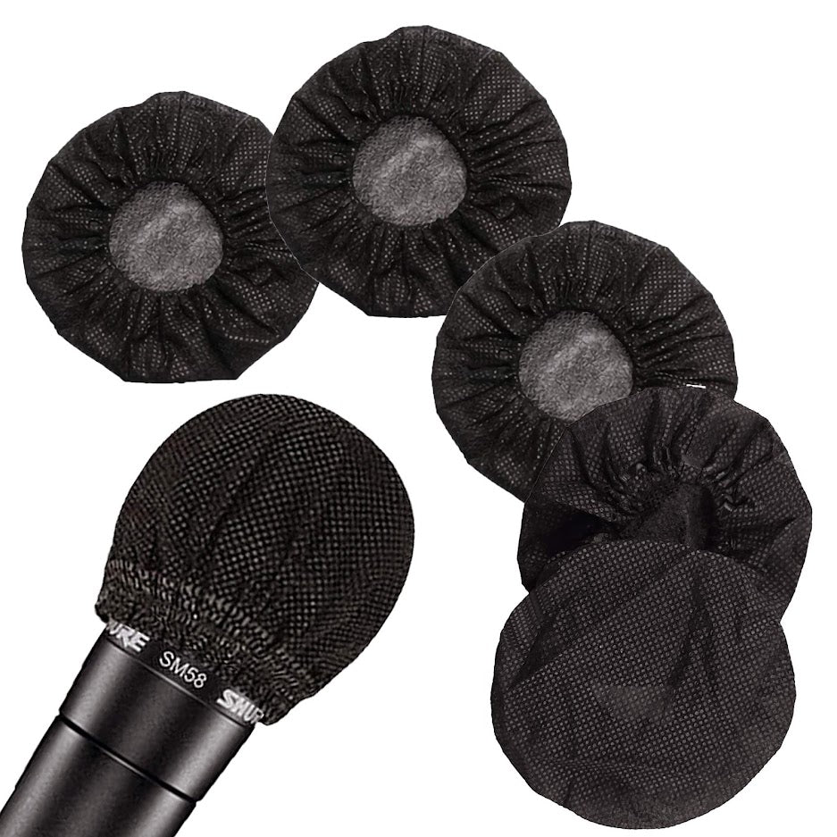 Tenozek 200 Pcs Disposable Microphone Cover Non-Woven Removal Microphone Cover Perfect Protective Cap for Most Handheld Microphone