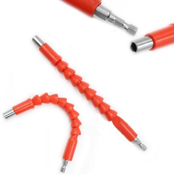 195mm Flexible Shaft Bit Extention Screwdriver Drill Bit Holder Orange