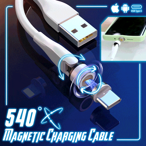 540° Swivel Magnetic elbow Fast Charging Cable