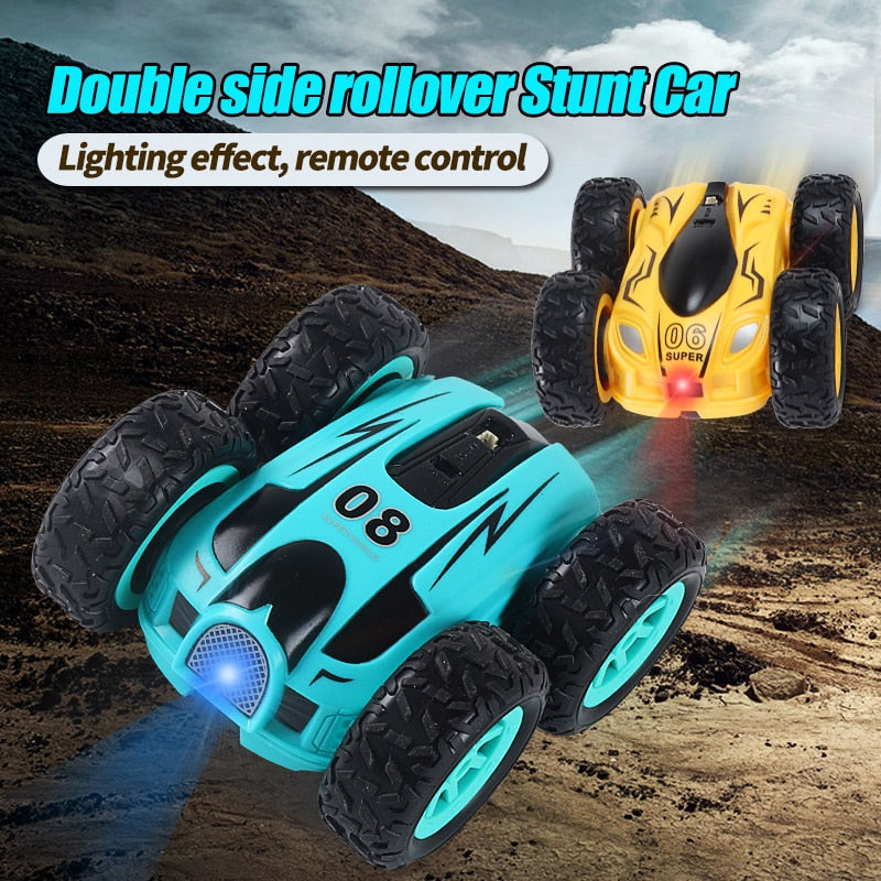 2.4G Mini RC Car High-speed Double-Sided Drift Stunt 360 Degree Dump Truck Light Bomb 4wd Drive Jump children's toys