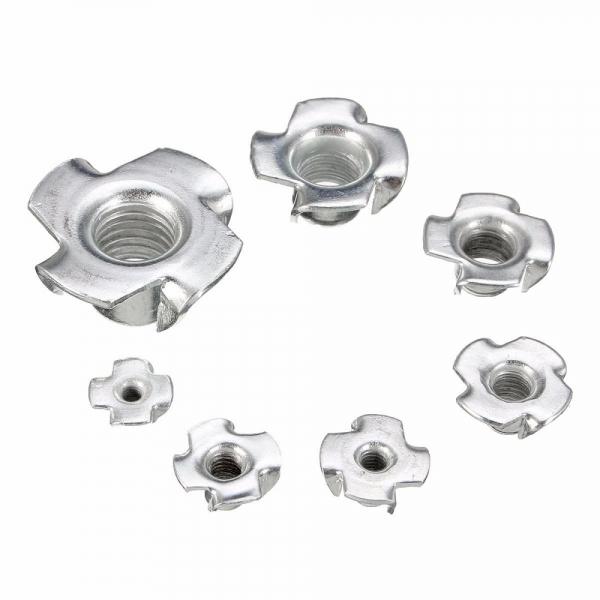 20Pcs Four Prong T Nut Inserts Carbon Steel Zinc Plated For for Wood, Rock Climbing Holds, Cabinetry - M6x9mm
