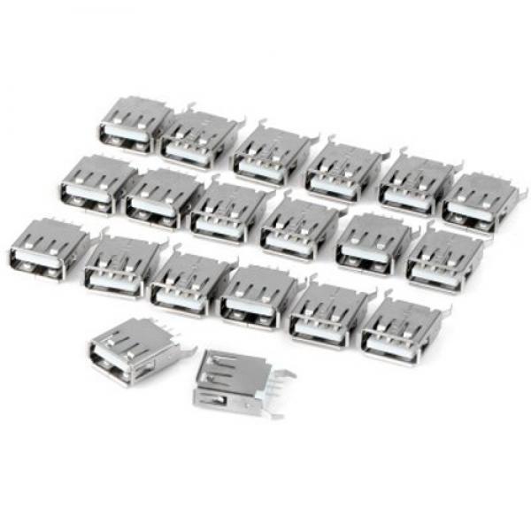 20pcs USB Type-A Female 180-Degree 4pin PCB Mount Socket Connector - stringsmall