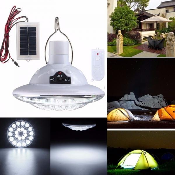 22-LED Solar Power Outdoor Camping Tent Light Remote Control Yard Lamp