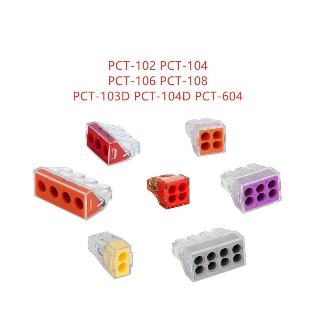 DIY PCT-102/104/106/108/604/103D/104D Universal Compact Wire Wiring Connector Conductor Terminal Block With Lever