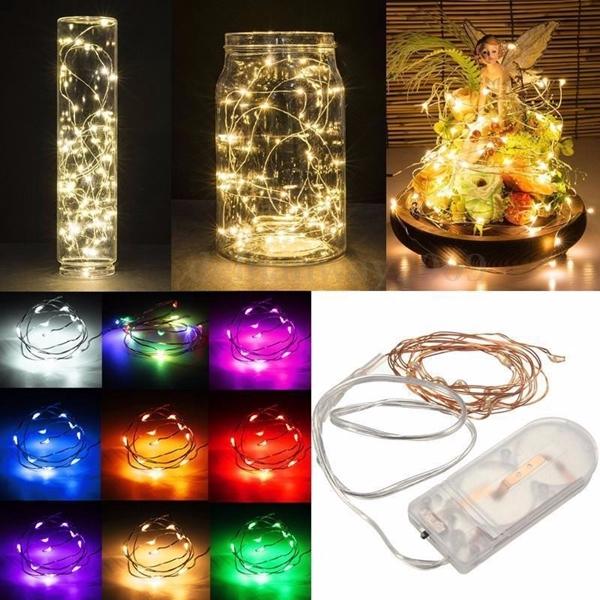 2M 20 LED Button Battery Powered Copper Wire Fairy String Light Colorful