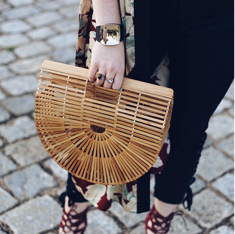 Handmade Women's Bamboo Handbag Tote Bag - stringsmall