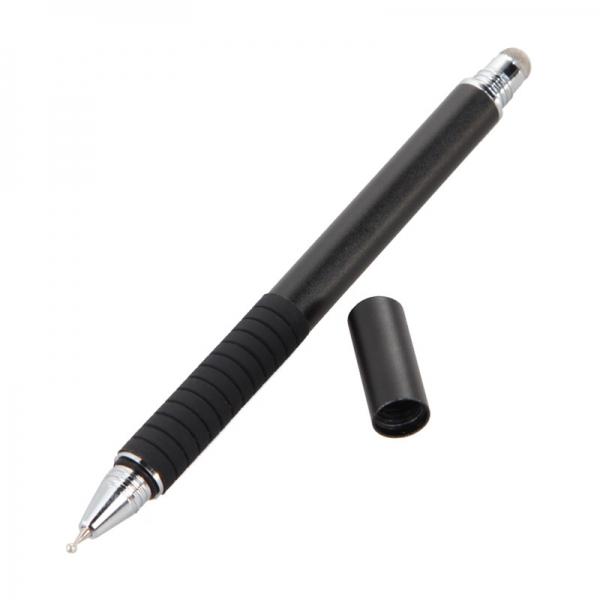 2-in-1 Capacitive Pen Touch Screen Drawing Pen Stylus for Samrtphone Tablet PC Black