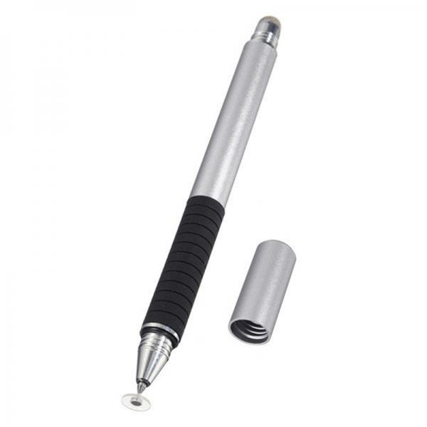 2-in-1 Capacitive Pen Touch Screen Drawing Pen Stylus for Samrtphone Tablet PC Silver
