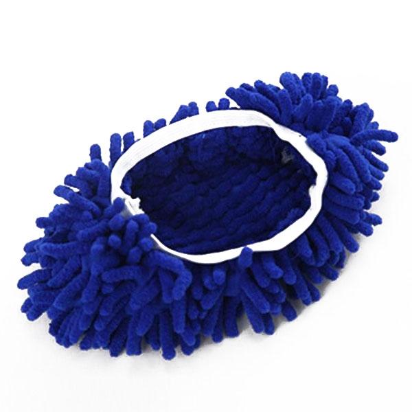 2pcs Washable Chenille Mop Shoes Mopheads for Floor Dust Cleaning Dark Blue