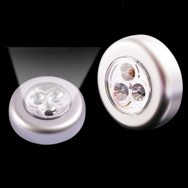 3 LED Tap Cordless Touch Lamp Stick Wall Closet Wardrobe Neight Light