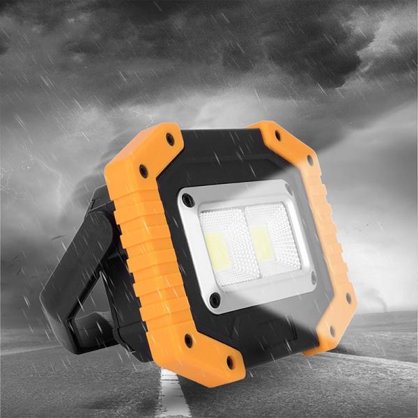 30W 2 COB 1500LM LED Work Light Rechargeable Portable Waterproof LED Flood Lights for Outdoor Camping Hiking Emergency Car Repairing and Job Site Lighting
