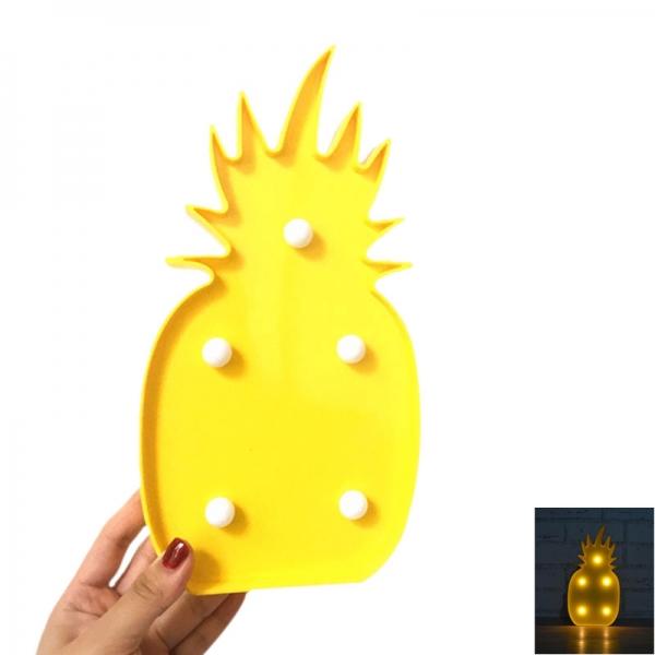 3D LED Pineapple Night Light Battery Operated Table Lamp Home Decoration Yellow