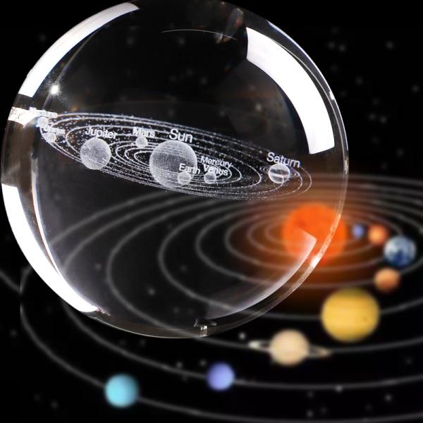 3D Solar System Crystal Ball Planets Model Gift for Home Decor/Kids/Teacher of Physics/Friend/Astronomy Enthusiast