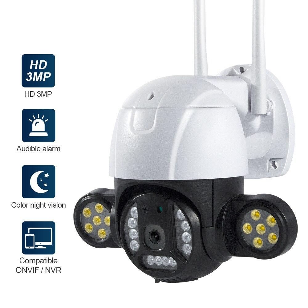 3MP wireless wifi courtyard double light ball machine Humanoid tracking surveillance camera Outdoor PTZ remote control camera