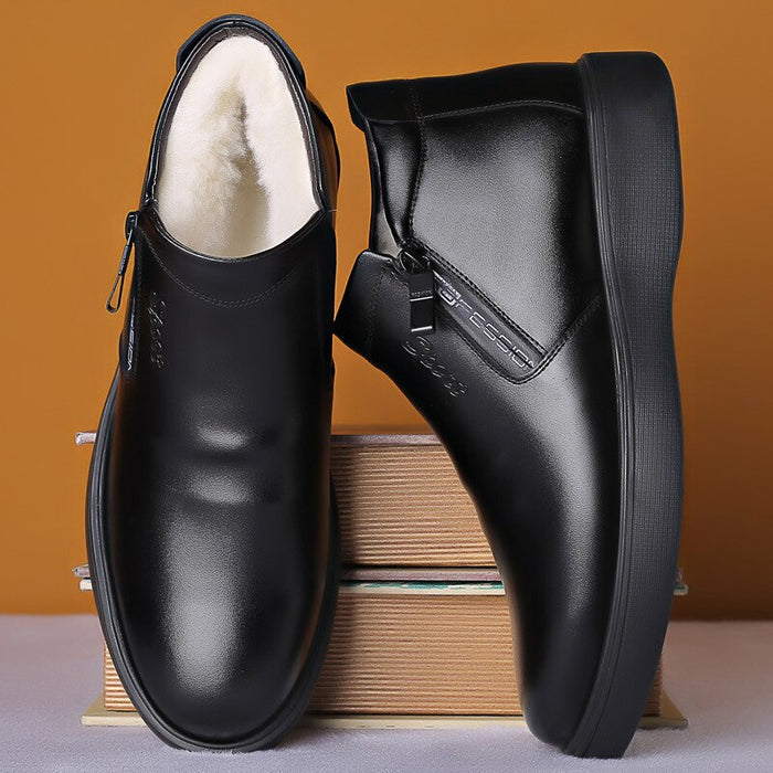 Men's Warm Wool Plush Leather Shoes