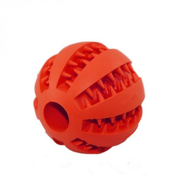 4.8CM Interactive IQ Treat Ball Rubber Dog Balls Toys with Bite Resistant Soft Rubber Dog Balls - Red
