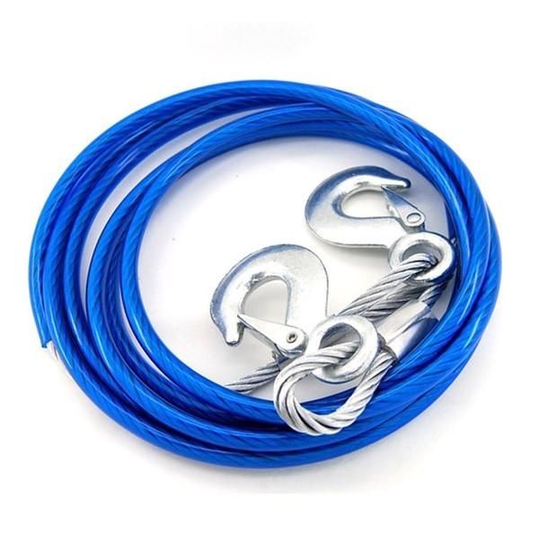 4m 5T  Traction Rope Car Trailer Band with Steel Hooks - Blue