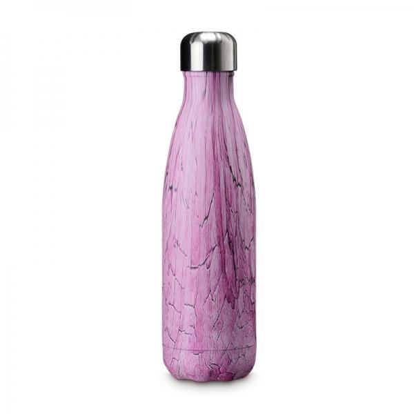 500ml Insulation Water Bottle Thermos Flask - Wood-grain Pink