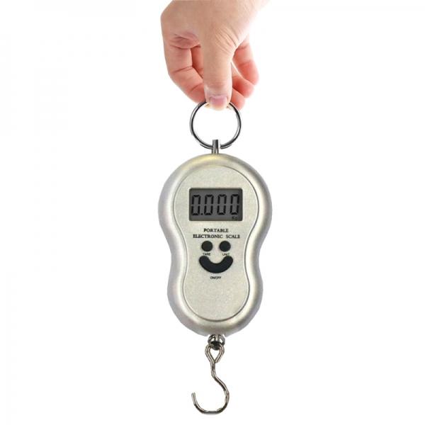 50kg/10g Portable Electronic Scale/Hook Scale/Fishing Scale - Silver