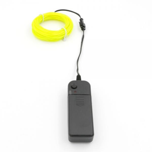 5M 3V Flexible 3-Mode Neon EL Wire Light Car Party Light Lemon Green