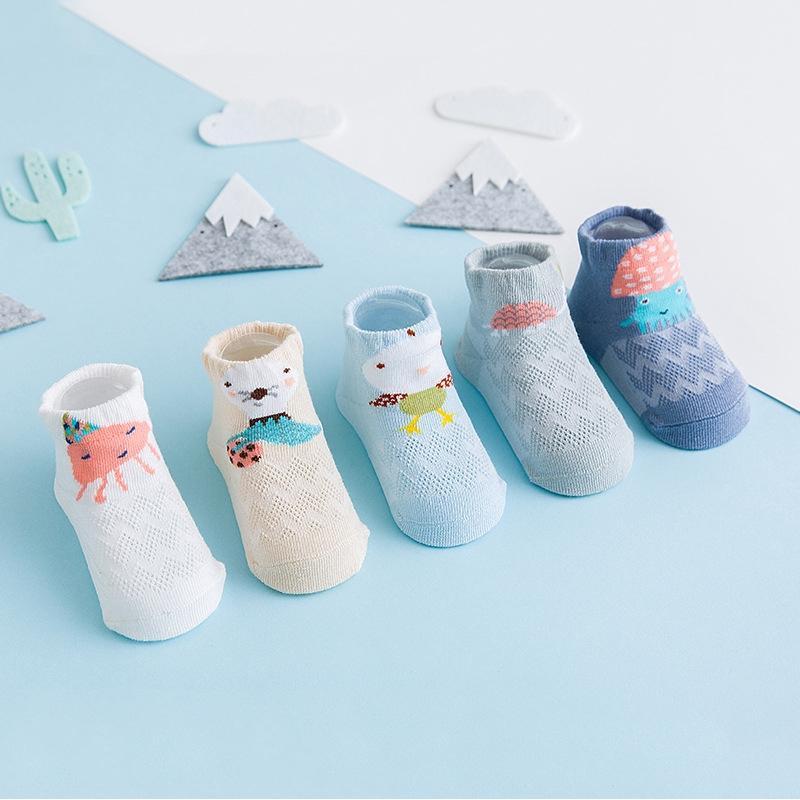 5Pairs 0-3Years Baby Unisex Spring Summer Cute Mesh Kids Socks