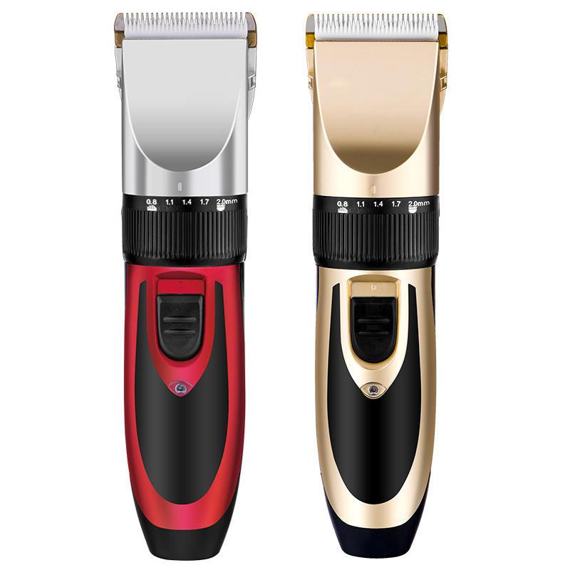 7pcs Rechargeable Men Electric USB Cable Hair Clipper Sets Trimmer Beard Shaver  Haircut Ceramic Blade