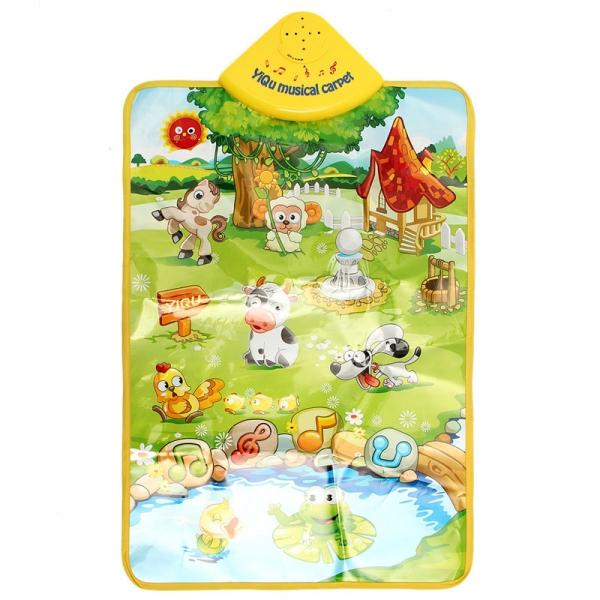 Baby Musical Farm Play Mat Children Animal  Crawling Mat Music Sound Touch Play Singing Gym Carpet Mat Toy Gift