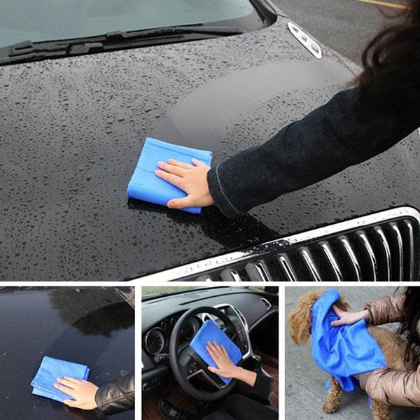 Multifunctional Super Absorption Microfiber Towel for Car Care Pet Cleaning Random Color L