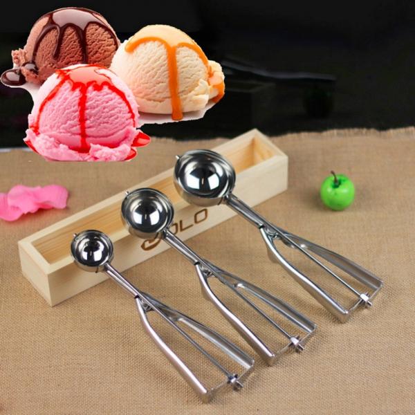 6CM Stainless Steel Ice Cream Scoop Mashed Potato Spoon Silver