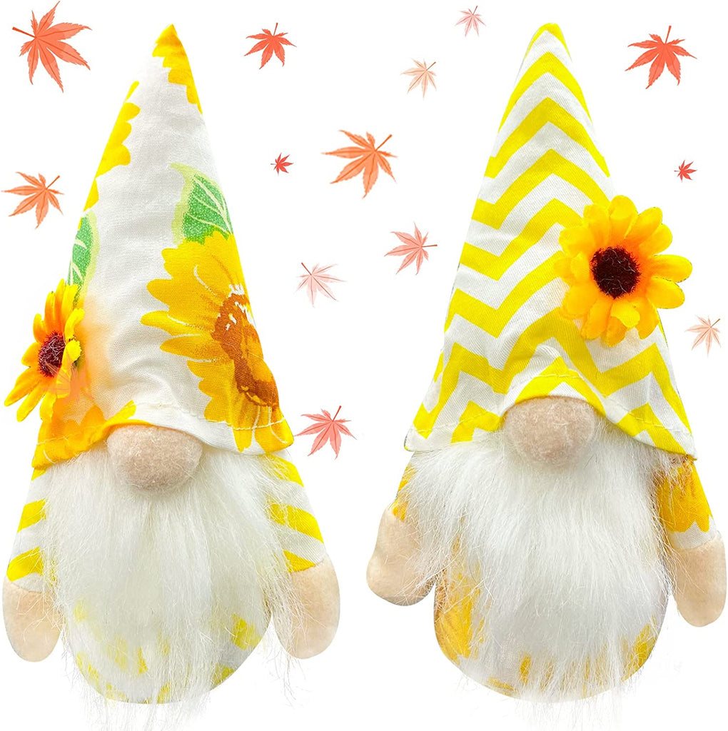 Fall Decor Spring Sunflower Gnomes Plush Elf Dwarf for Party Decorations Home Decor Farmhouse Kitchen Decor Tiered Tray Decorations Summer Fall Faceless Gnome Dolls Ornaments Festival Gifts