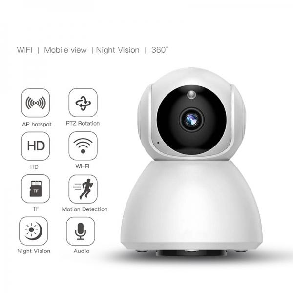 720P Wireless Wifi IR Night Vision Intelligent Pan Tilt Two Way Audio Motion Detection Home Security IP Camera Monitor - EU Plug