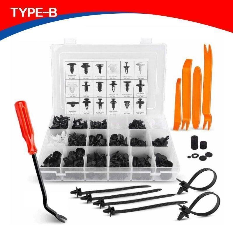 415 PCS Auto Fastener Series Set-415pcs box pack+6inch screwdriver+orange 4 pcs set+5 straps+20 sponge pads