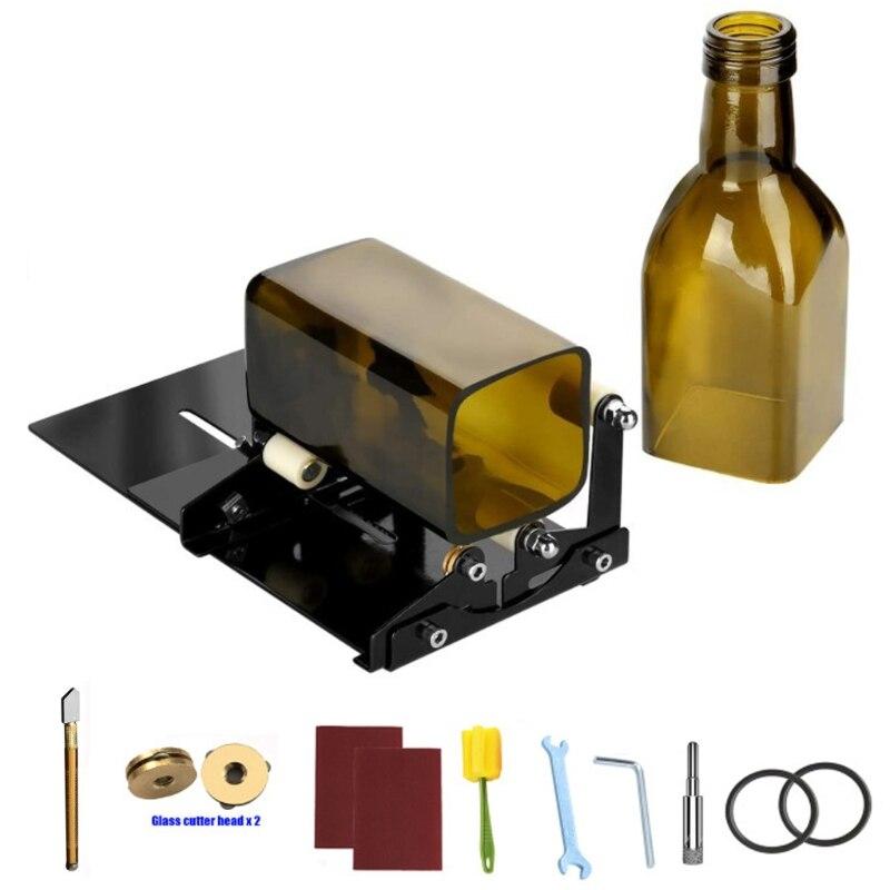 DIY Glass Bottle Cutter Tool Square Round Wine Beer Bottles Cutting Machine with Accessories Kit