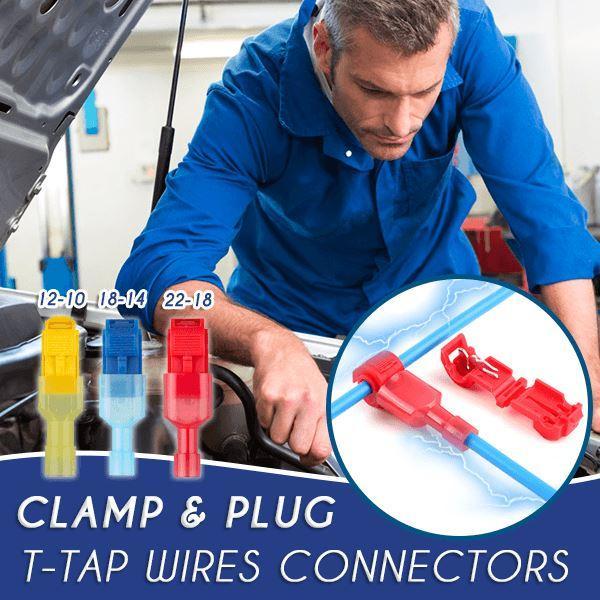 120pcs Clamp & Plug T-Tap Wires Conntectors Wire Cable Connectors Terminals Crimp Scotch Lock Quick Splice Electrical
