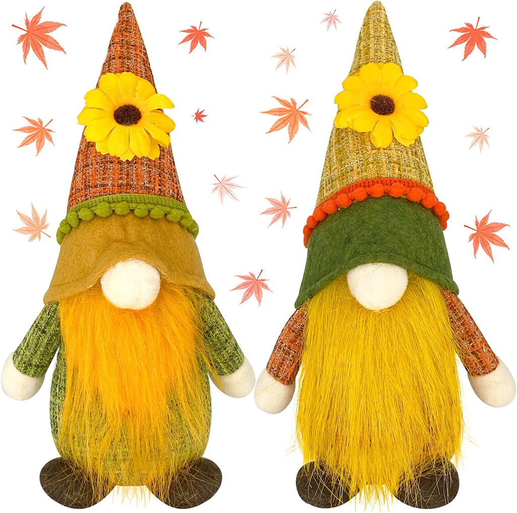 Fall decor - 2pcs Gnomes Plush Thanksgiving Fall Decorations for Home Handmade Autumn Harvest Gnomes Ornaments Scandinavian Elf Dwarf Dolls Unique Festval Gift Fall Kitchen Table Tiered Tray Decor