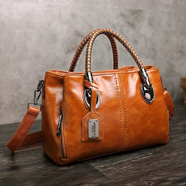 High-grade Oil Wax Leather Classic Retro Women's Genuine Leather Large-capacity Handbag Best Gift for Women