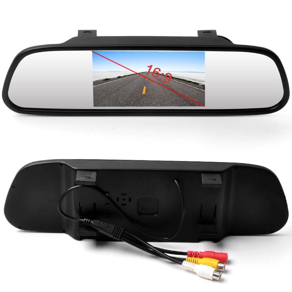 4.3 inch Car HD Rearview Mirror Monitor CCD Video Auto Parking Assistance LED Night Vision Reversing Rear View Camera