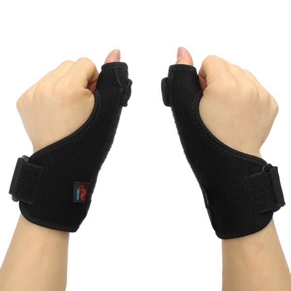 AOLIKES Adjustable Sport Thumb Spica Splint Brace Support Stabiliser Sprain Strain Arthritis Left Hand Black