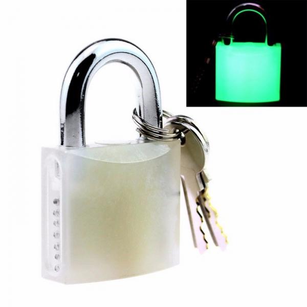 Luminous Lock Tools with Keys Fluorescent White & Silver