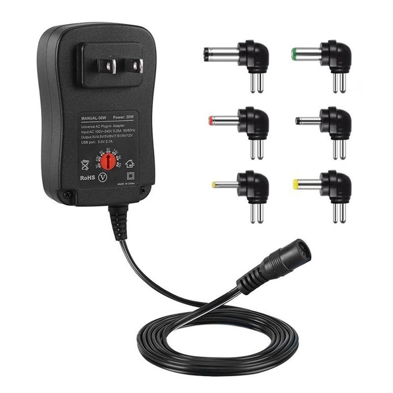 Adjustable Multi Voltage Power Supply Adapter 3V 4.5V 5V 6V 7.5V 9V/12V 30W Multi-function Power Adapter