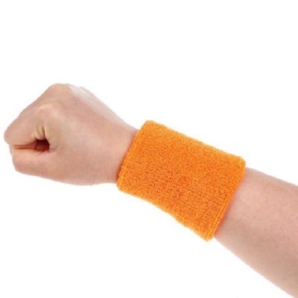 Aolikes Soft Breathable Sweat Absorbing Sports Wrist Support Band Orange