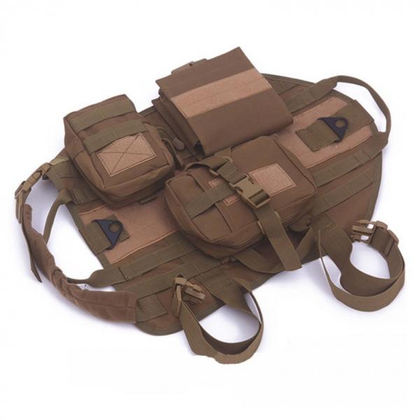 Hunting Dog Army Tactical Training Vest With Three Bags - Mud M