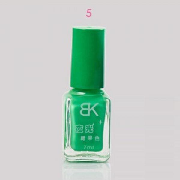 BK 5# 7mL 20 Colors Bright Candy Color Fluorescent Nail Polish Green