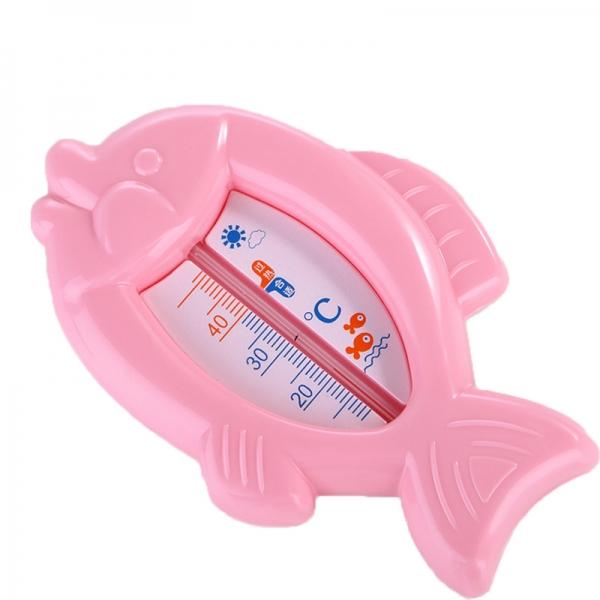 Baby Floating Fish Shape Water Thermometer Plastic Bath Toy Tub Sensor Pink