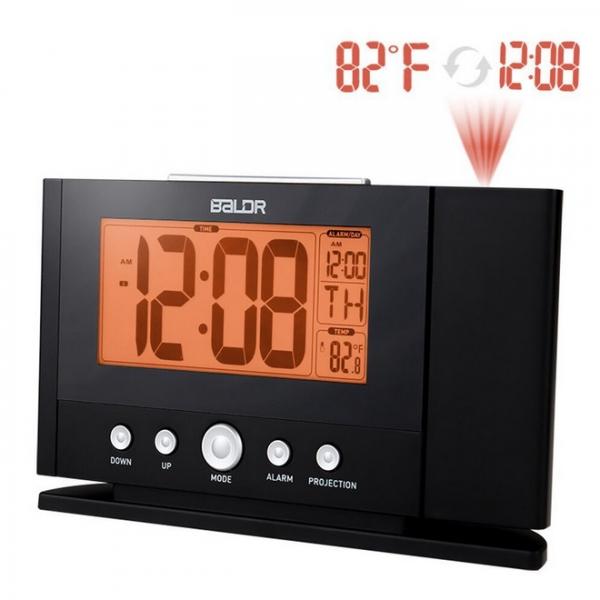 Baldr Backlight Snooze Projection Alarm Clock Thermometer - US Plug