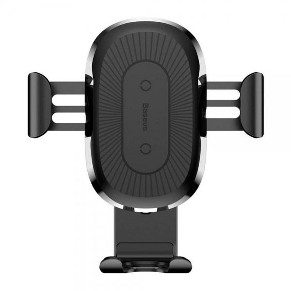 Baseus 10W Qi Wireless Fast Charging Gravity Auto Lock Air Vent Car Phone Holder Stand for iPhone Samsung - Black
