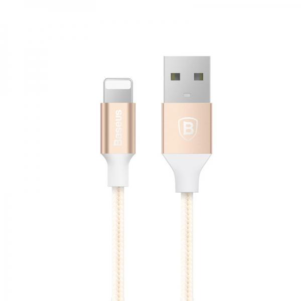 1M Baseus 2A Yashine Cable Graceful Nylon TPE Double Protection Charging Line for iPhone Golden