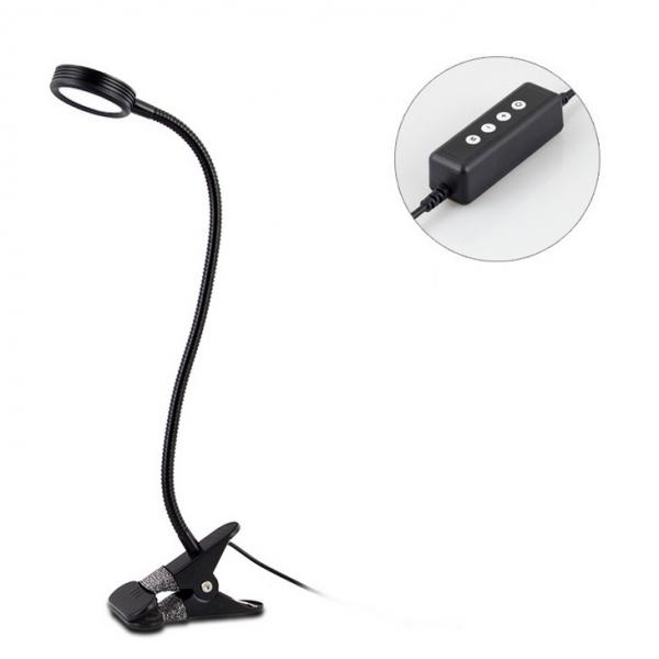 Black Clip on USB Eye-Care LED Desk Lamp with Switch-USB Charging