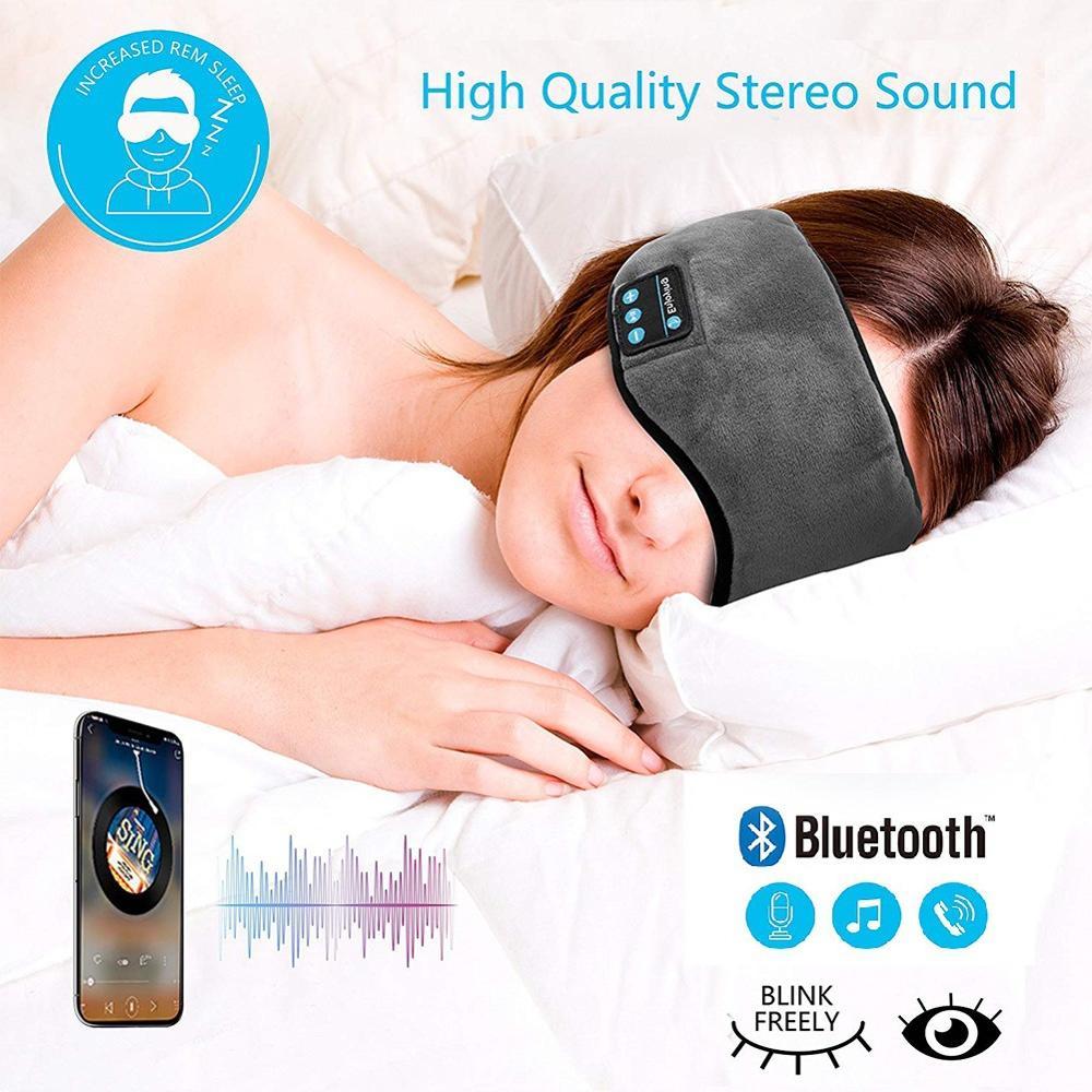 Wireless bluetooth 5.0 Earphones Sleeping Eye Mask Music player / Sports headband Travel Headset Speakers Built-in Speakers Mic