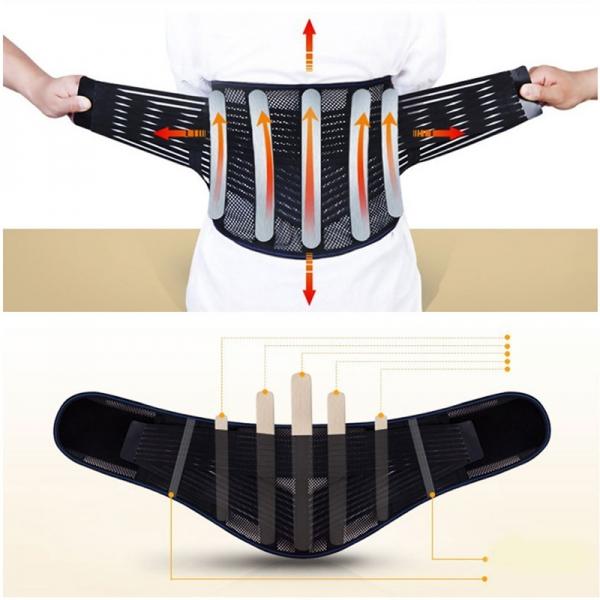 Breathable Tourmaline Magnet Steel Bone Self-Heating Waist Lumbar Support Belt Back Brace Posture Corrector Ease Pains - XL